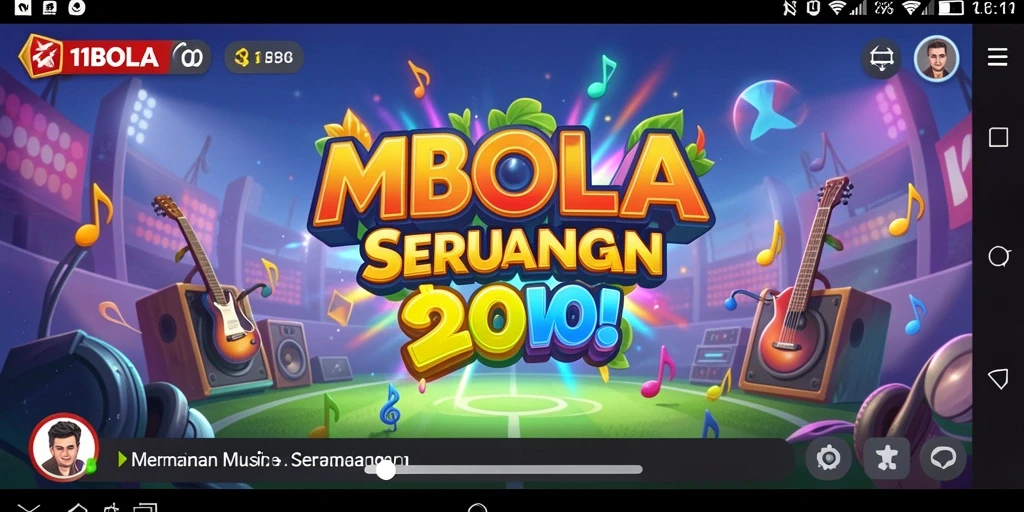 Tampilan gameplay musik seru di 11BOLA.