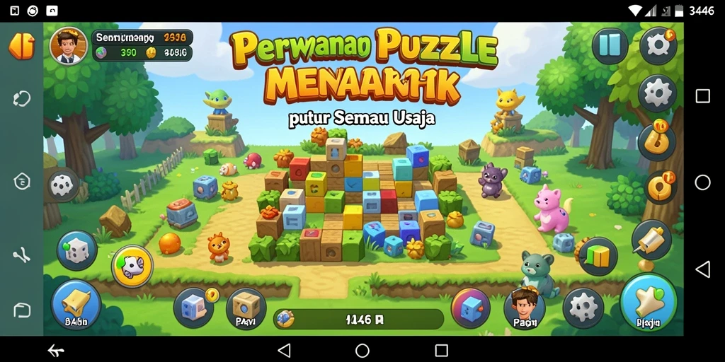 Screenshot gameplay 3446 menampilkan tantangan Puzzle yang menarik.