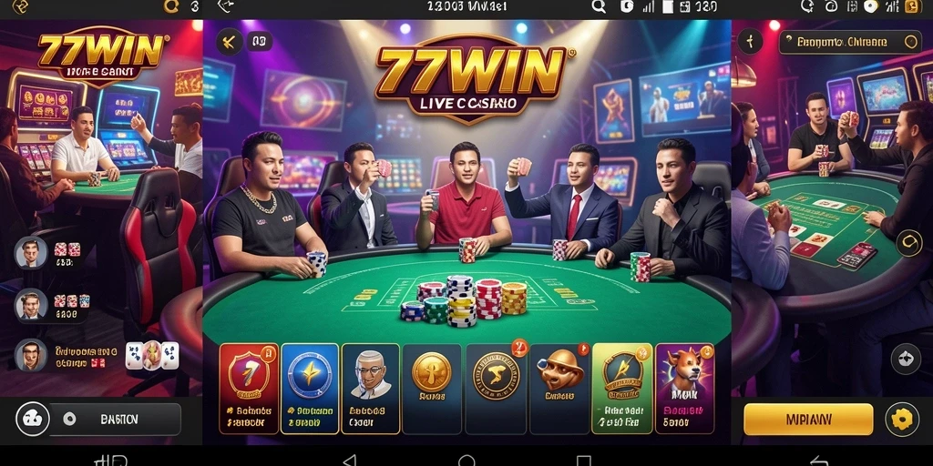 Gameplay Live Casino yang mendebarkan dan interaktif di 77WIN.