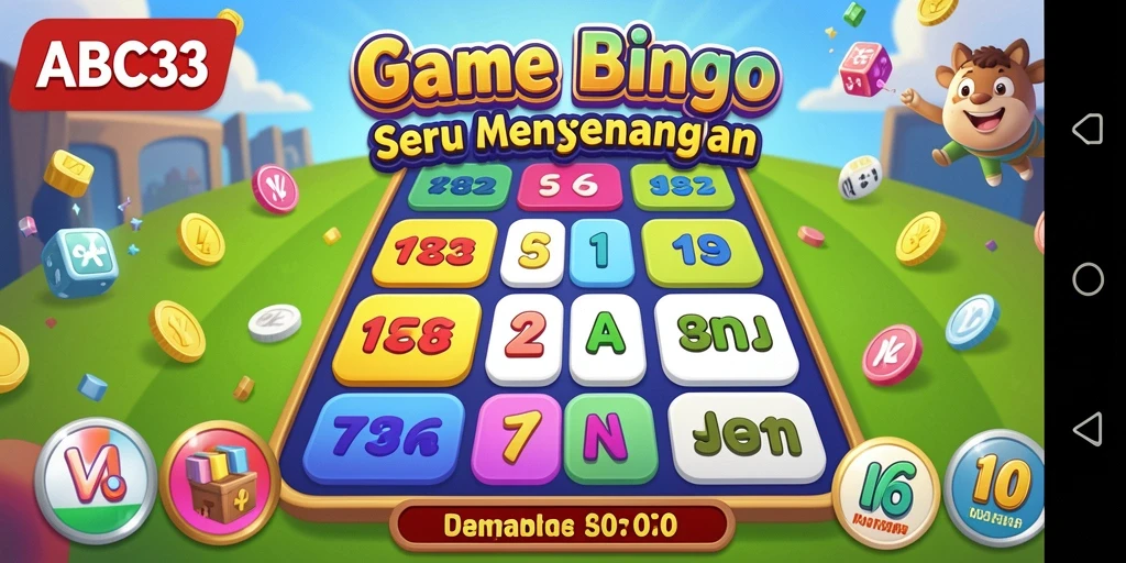 Tampilan gameplay seru di ABC33 dengan suasana Bingo yang menggembirakan.