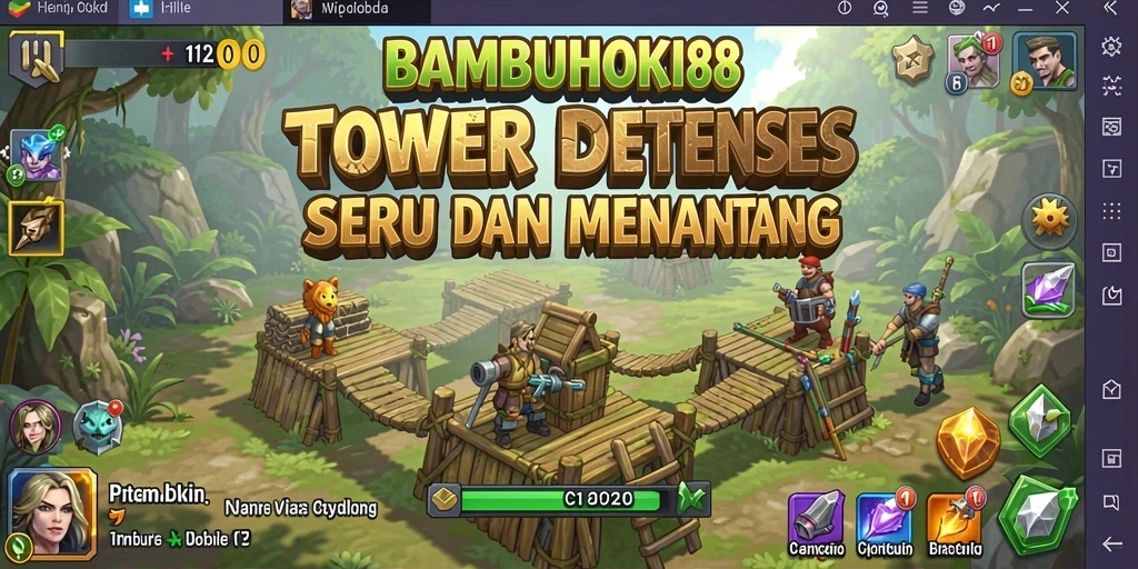 Tangkapan layar gameplay BAMBUHOKI88 yang menarik dan penuh aksi Tower Defense.