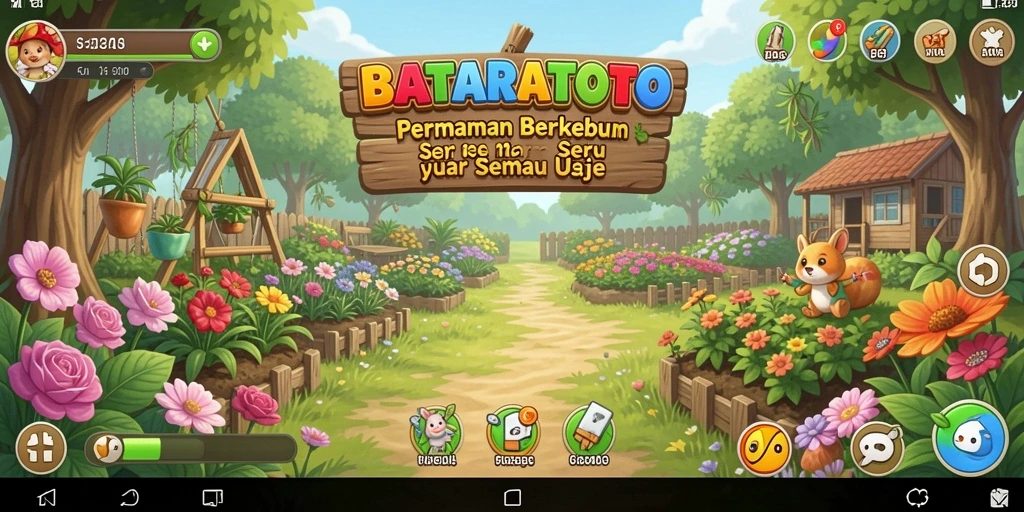 Screenshot utama dari gameplay pertanian di BATARATOTO.