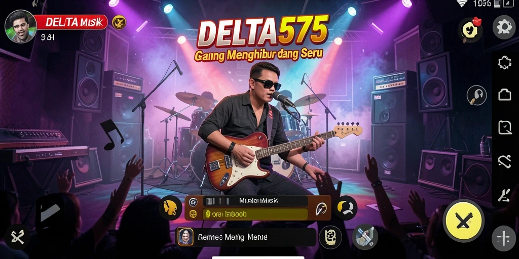 Tampilan gameplay <strong>DELTA575</strong> yang seru saat memainkan lagu-lagu pilihan.