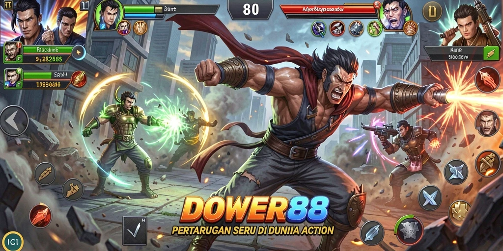 Tampilan gameplay DOWER88 yang seru dan penuh aksi.
