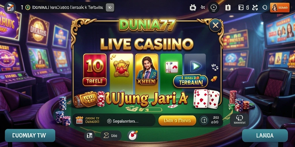 Tampilan gameplay Live Casino yang interaktif dan menarik di DUNIA77.