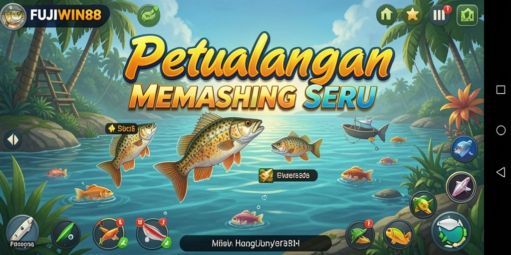 Tampilan gameplay menarik dengan aksi memancing yang mendebarkan di FUJIWIN88.