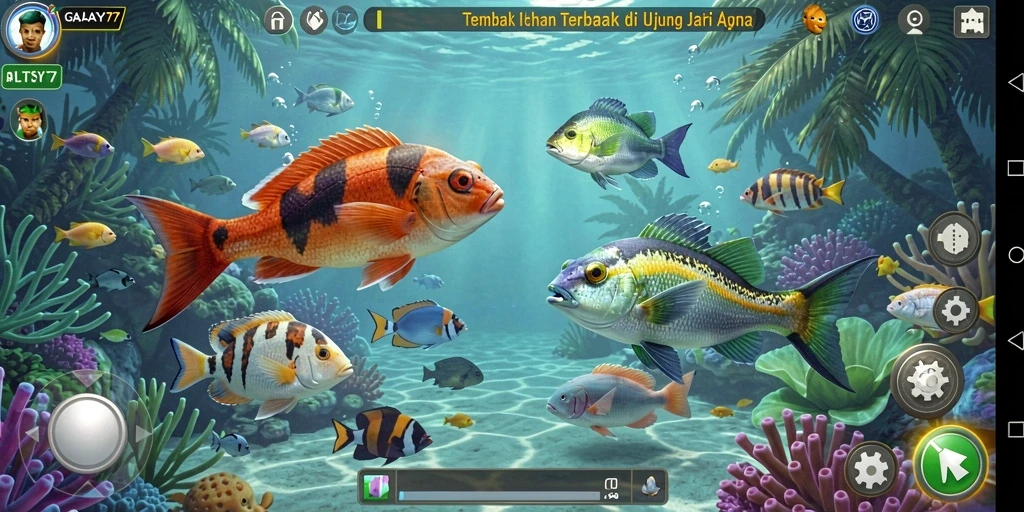 Gameplay seru Tembak Ikan di GALAXY77.