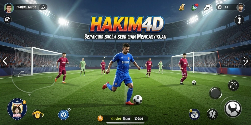 Tampilan gameplay HAKIM4D yang mendebarkan dan penuh aksi sepak bola.