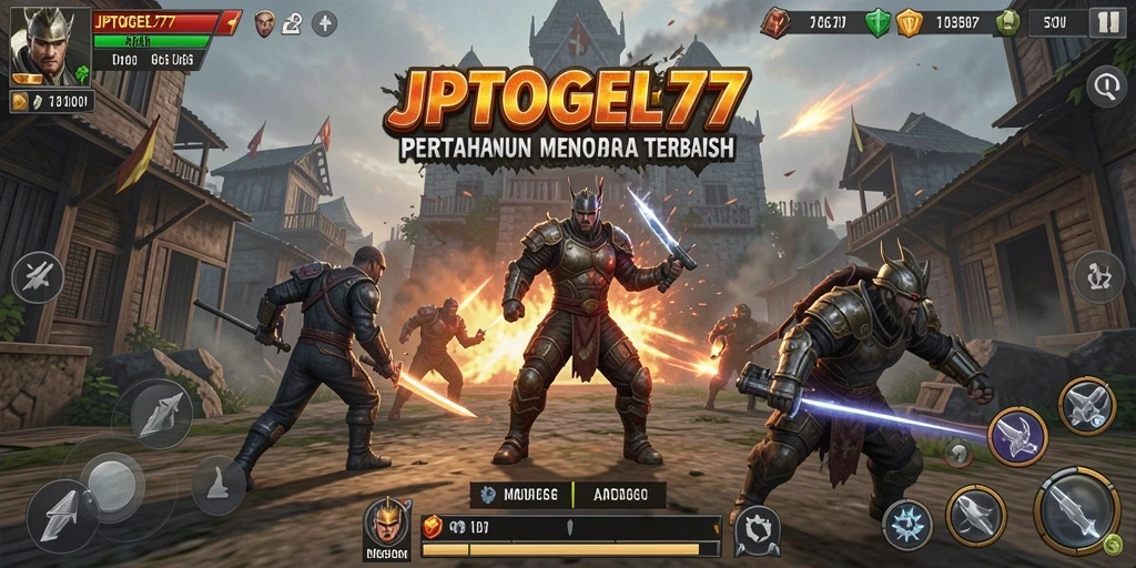 Screenshot gameplay JPTOGEL77 dengan menara pertahanan yang kuat.