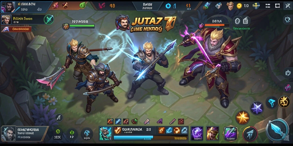 Screenshot JUTA7 menampilkan aksi seru dalam gameplay MOBA.