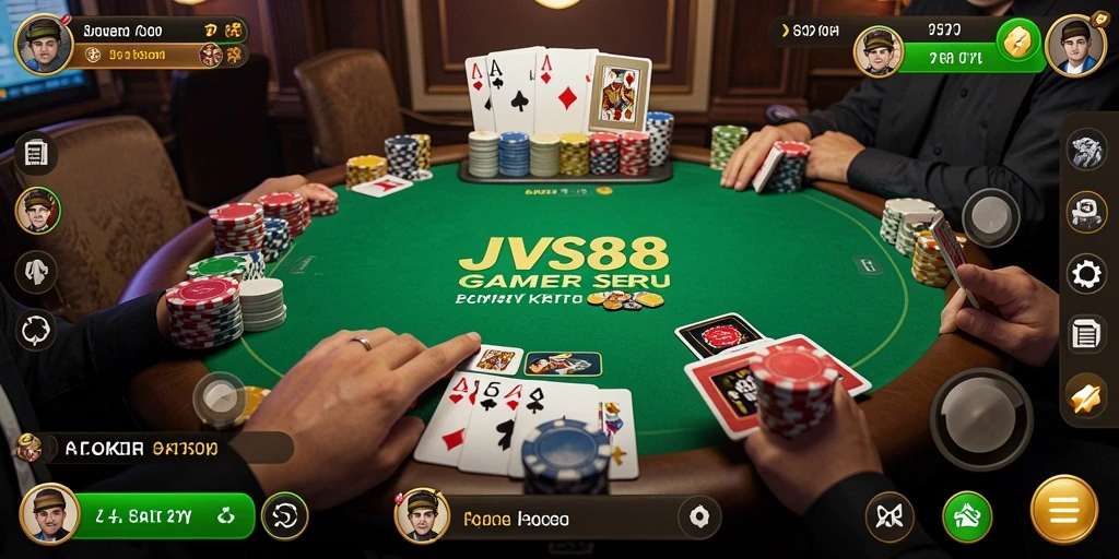 Tampilan gameplay JVS88 dengan serunya permainan Poker.