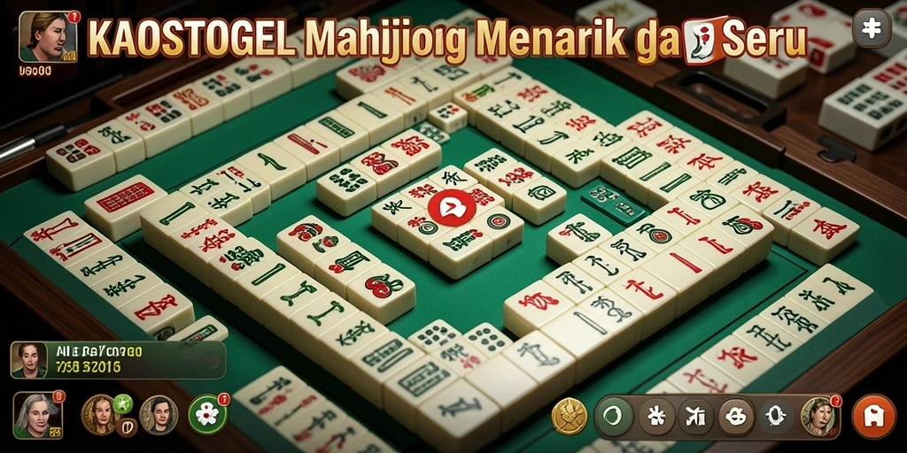 Tampilan gameplay KAOSTOGEL dengan tampilan ubin Mahjong yang menawan.