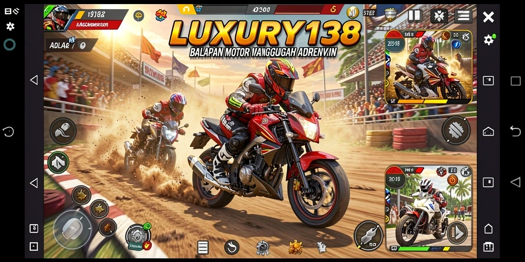Gameplay LUXURY138 dengan balapan motor yang seru