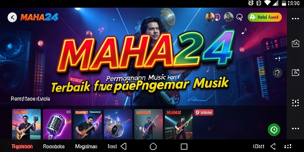 Tampilan gameplay seru dalam MAHA24 yang menampilkan berbagai lagu.