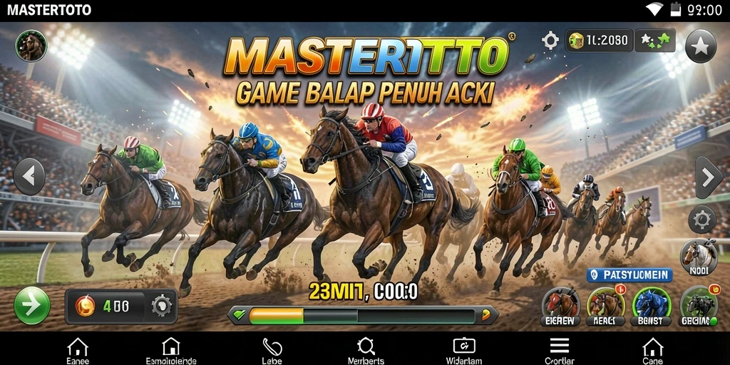 Gameplay balap menegangkan di MASTERTOTO dengan lintasan yang penuh tantangan.