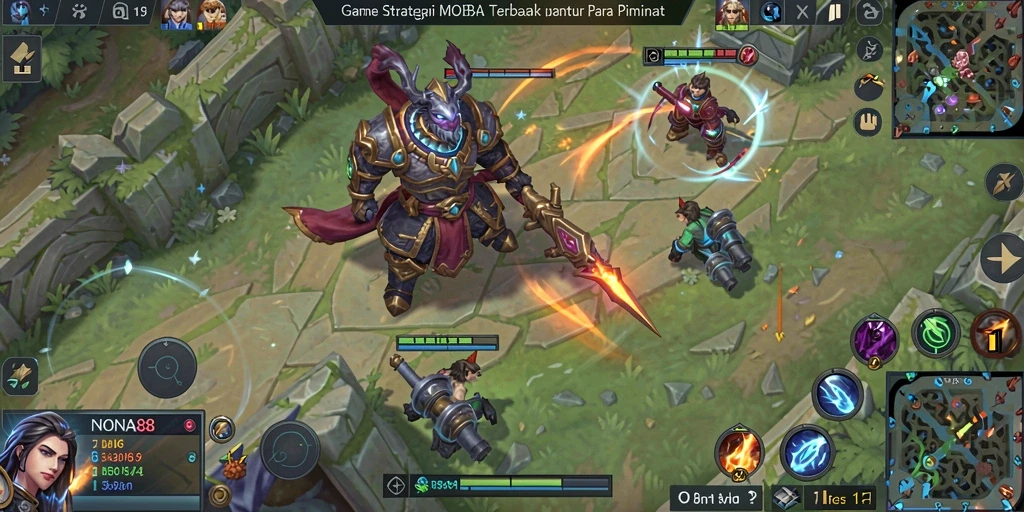 Tampilan gameplay seru di NONA88 dengan pertempuran yang intens.