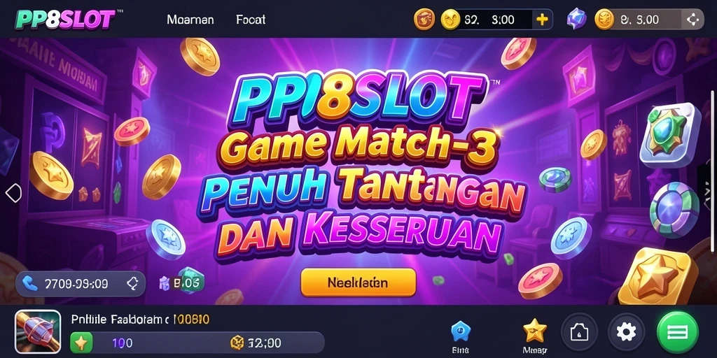 Screenshot gameplay PP8SLOT menampilkan kecocokan item Match-3 yang memikat.