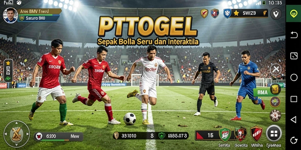 Tampilan gameplay PTTOGEL yang menakjubkan dengan aksi sepak bola.