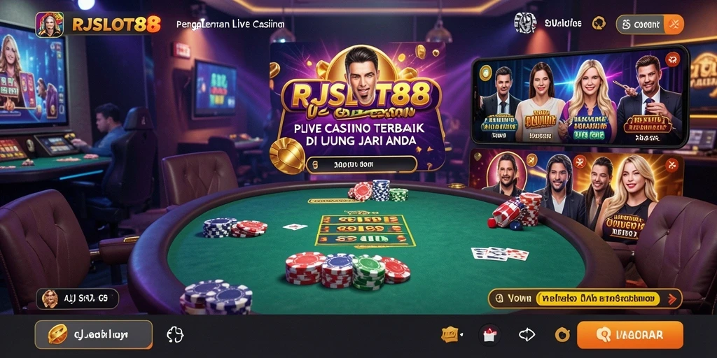 Gameplay RJSLOT88 yang mendebarkan di kasino langsung.