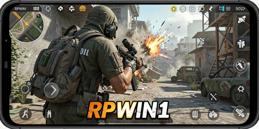Tangkapan layar utama RPWIN1 menunjukkan aksi gameplay yang intens dalam TPS.