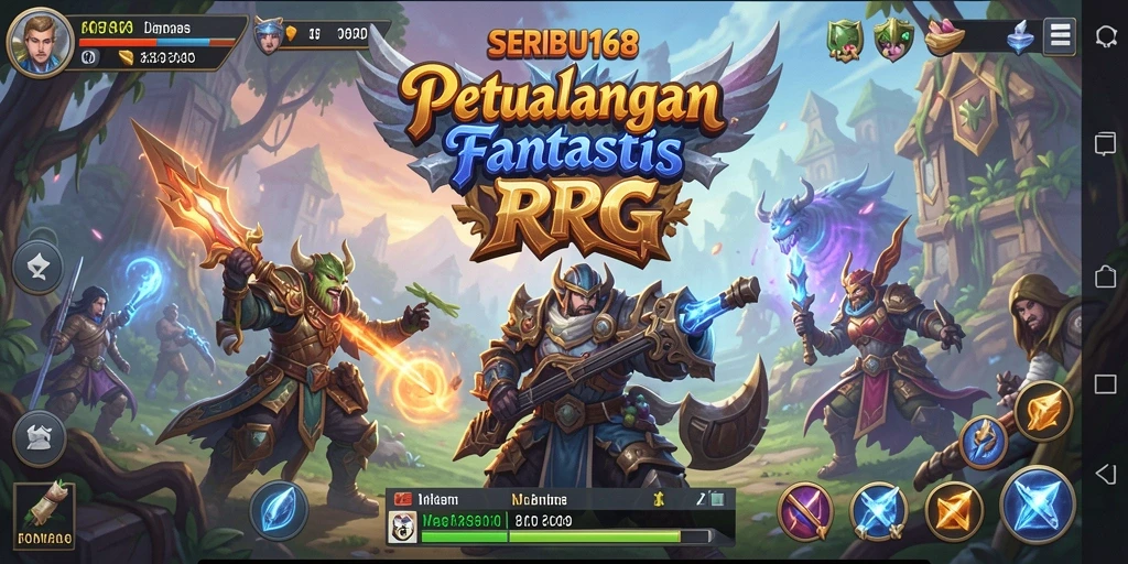 Screenshot gameplay SERIBU168 menunjukkan pertarungan seru dan grafis menakjubkan.