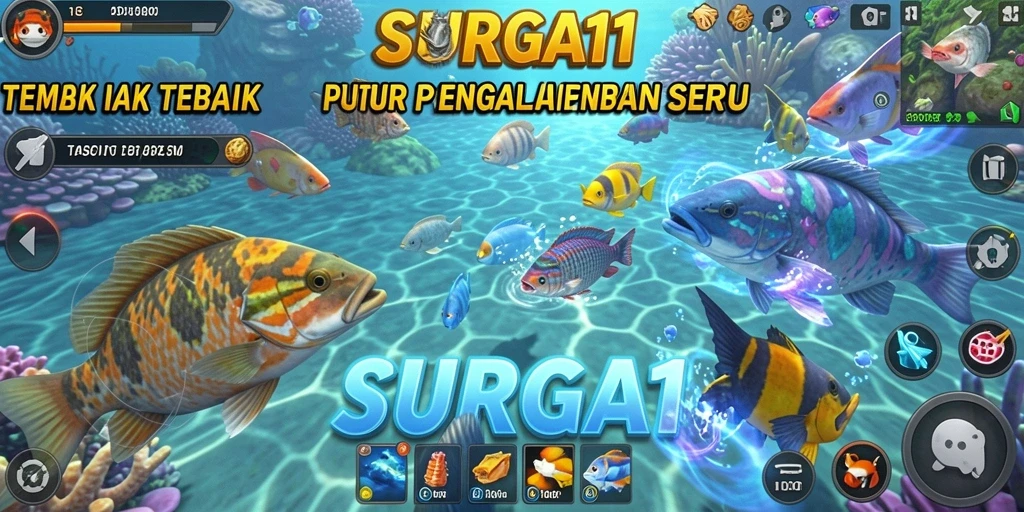 Tampilan gameplay seru Tembak Ikan di SURGA11