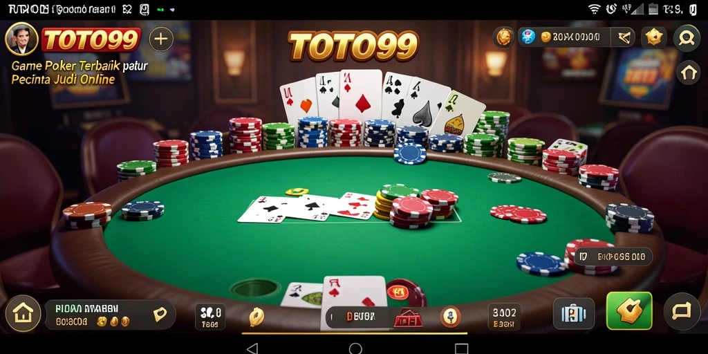 Tampilan gameplay seru dalam permainan Poker di TOTO99.