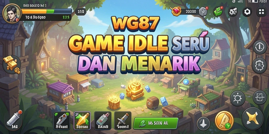 Screenshot gameplay menunjukkan kemajuan dalam game Idle.